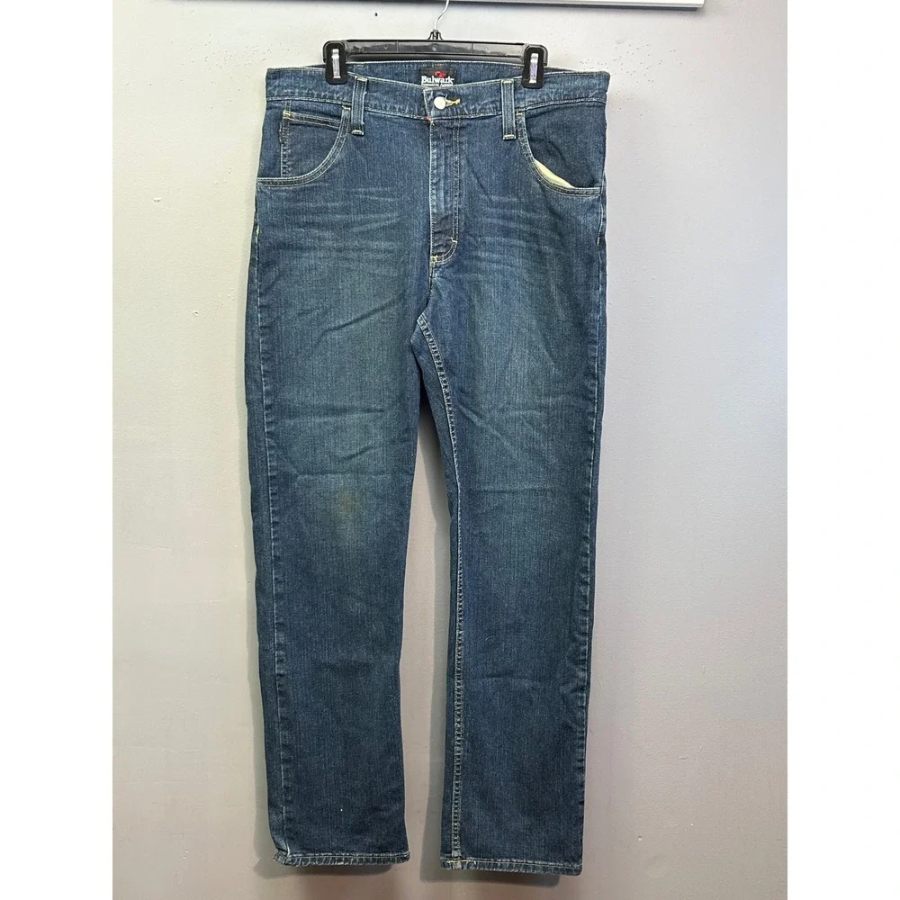 Bulwark Jeans Men 36x32 Blue FR Flame Resistant CAT2 PSJ4SD2 Workwear Denim